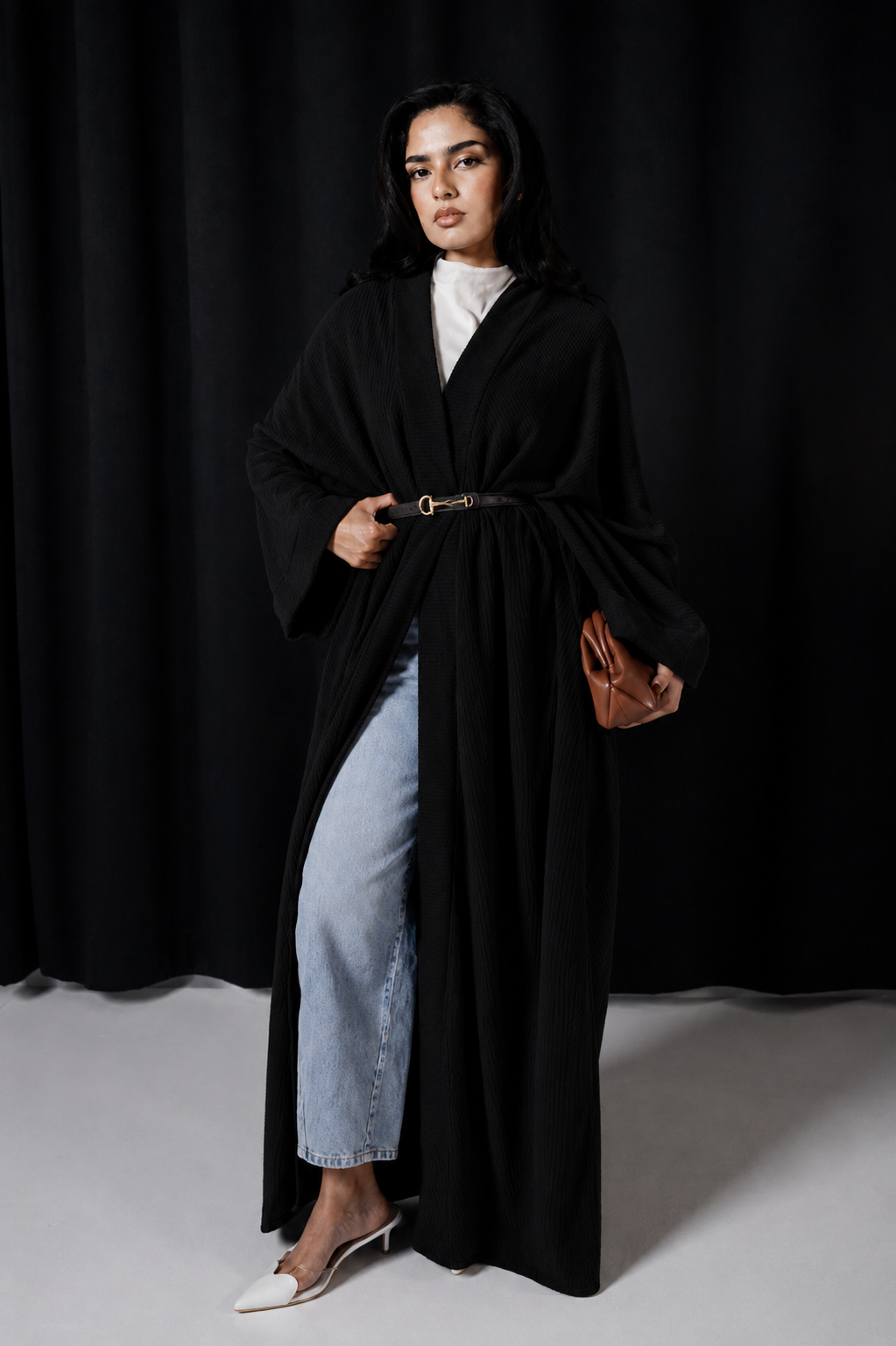 Winter drape Abaya (Black)