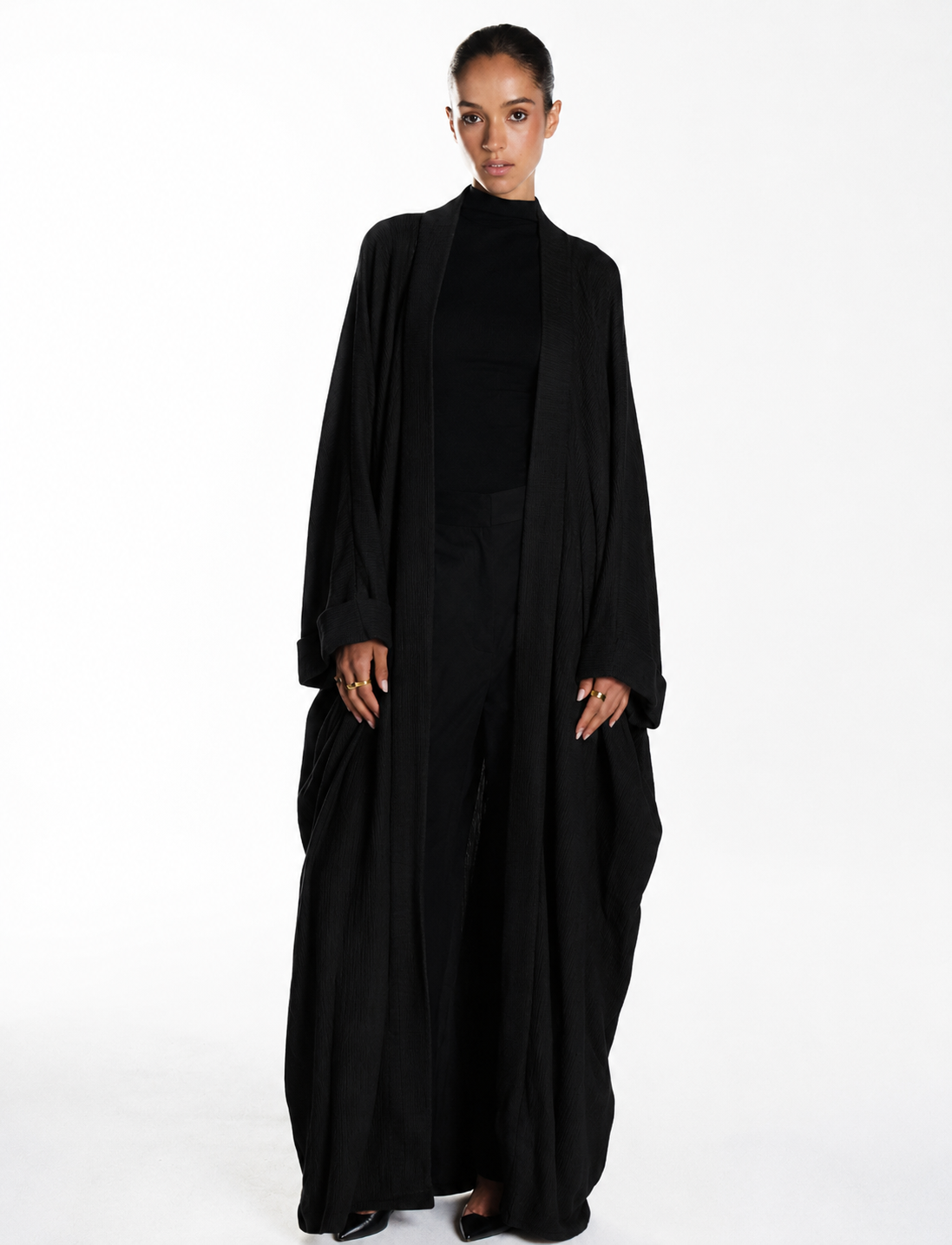 Winter drape Abaya (Black)