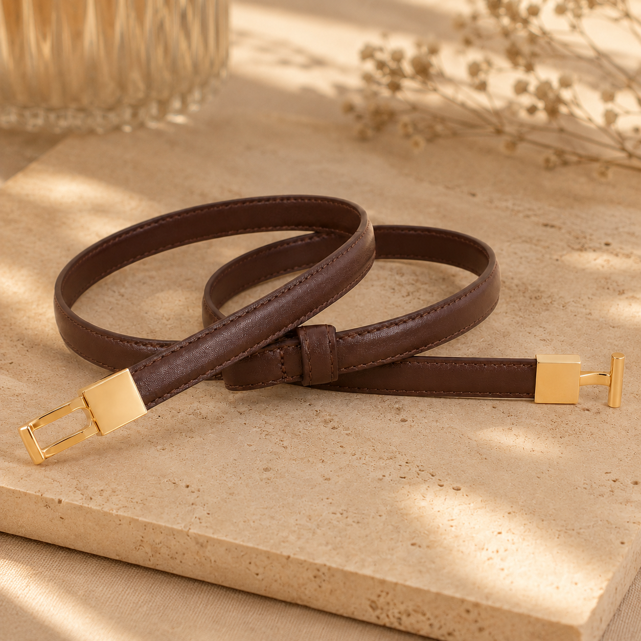 Double ring buckle belt