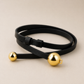 Black double buckle belt