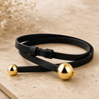 Black double buckle belt
