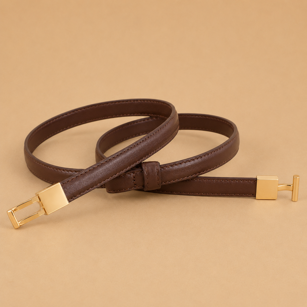 Double ring buckle belt