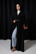 Winter drape Abaya  (Black)