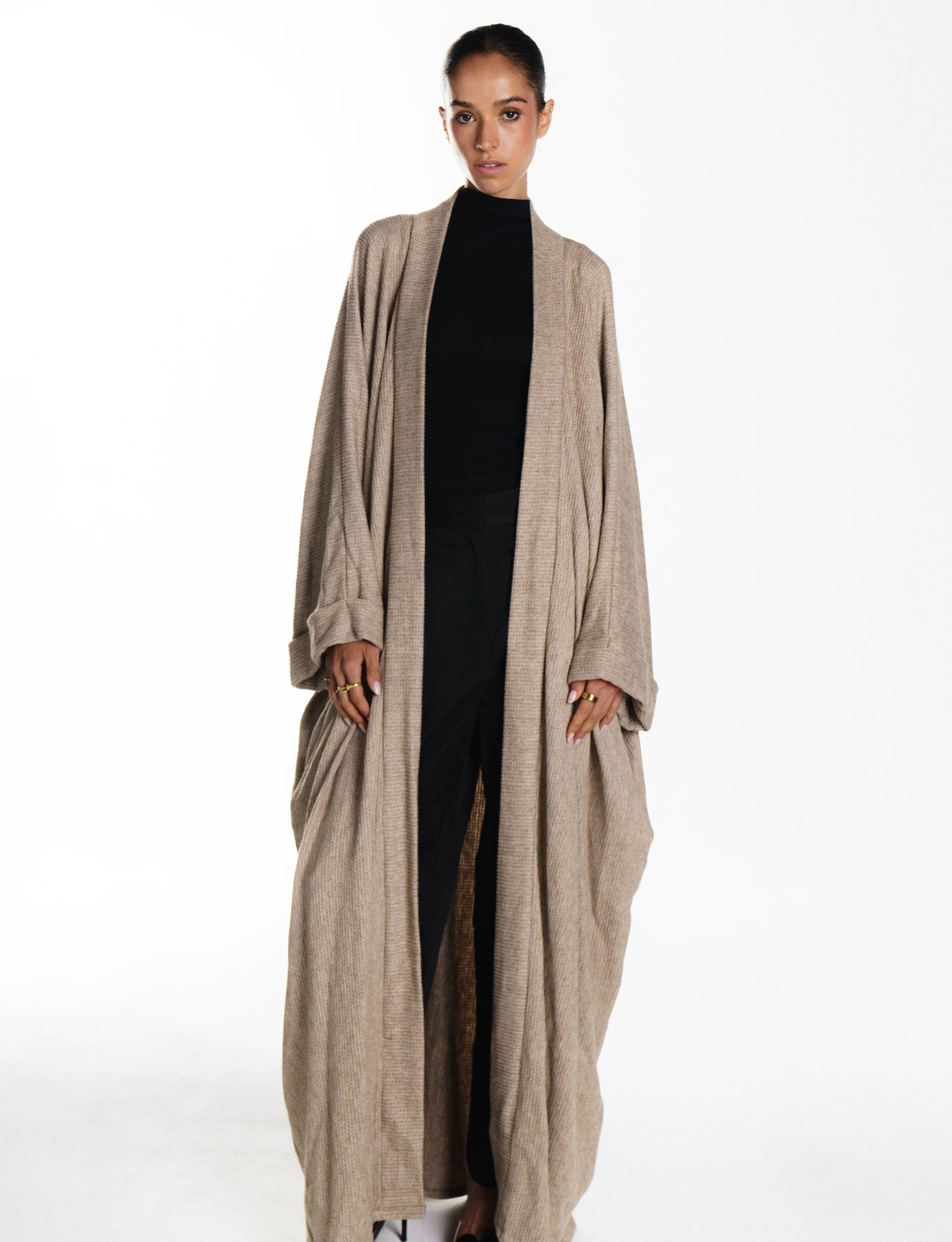 Winter drape Abaya (Beige)
